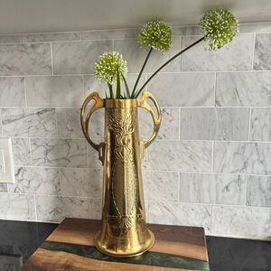 Antique Vintage Beldray England Art Nouveau Brass Vase